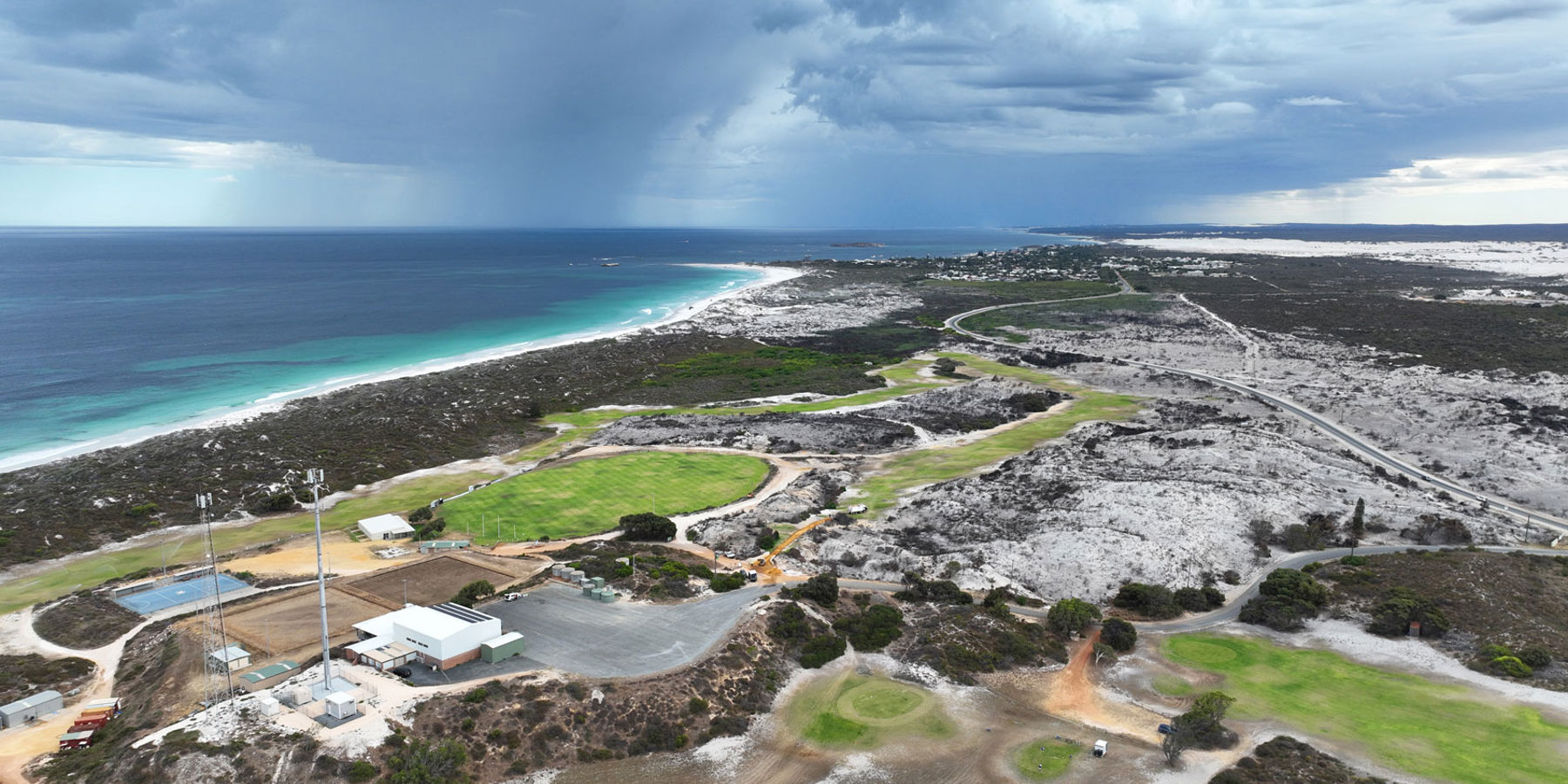 Aerial image of Lancelin showing the coastline